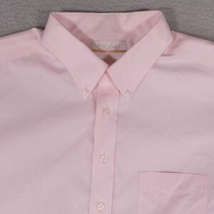Roundtree Yorke Gold Label Men 18 - 33 Button Down Shirt Pink Long Sleeve